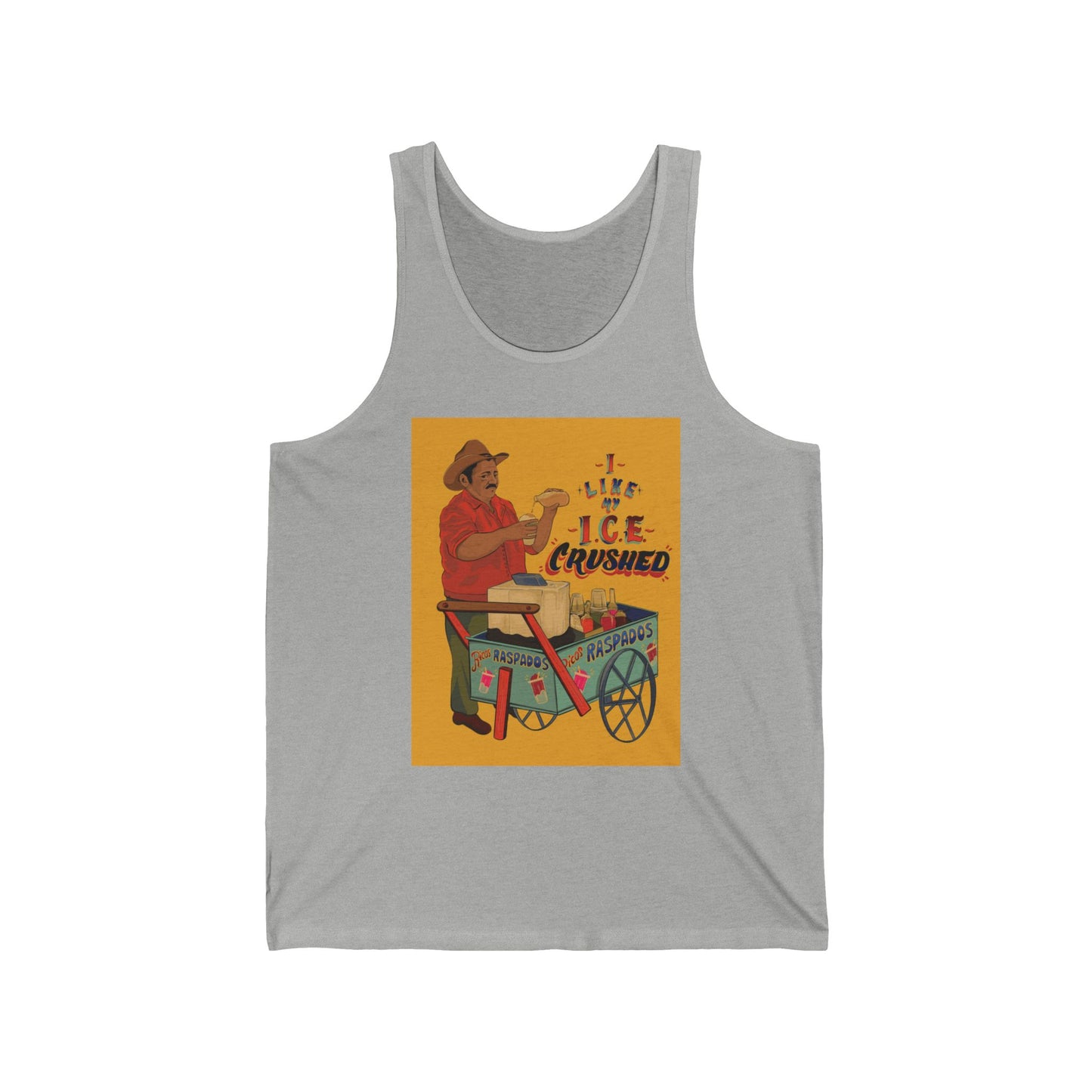 A We like our ice crushed Unisex Jersey Tank Top