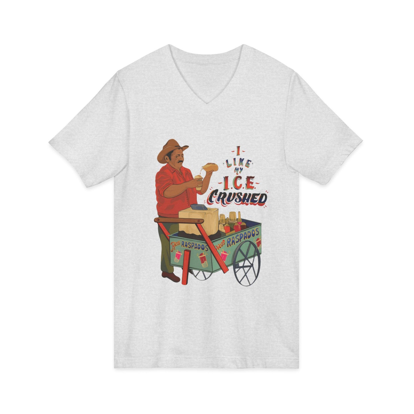 A We like our ice crushed V-Neck Tee