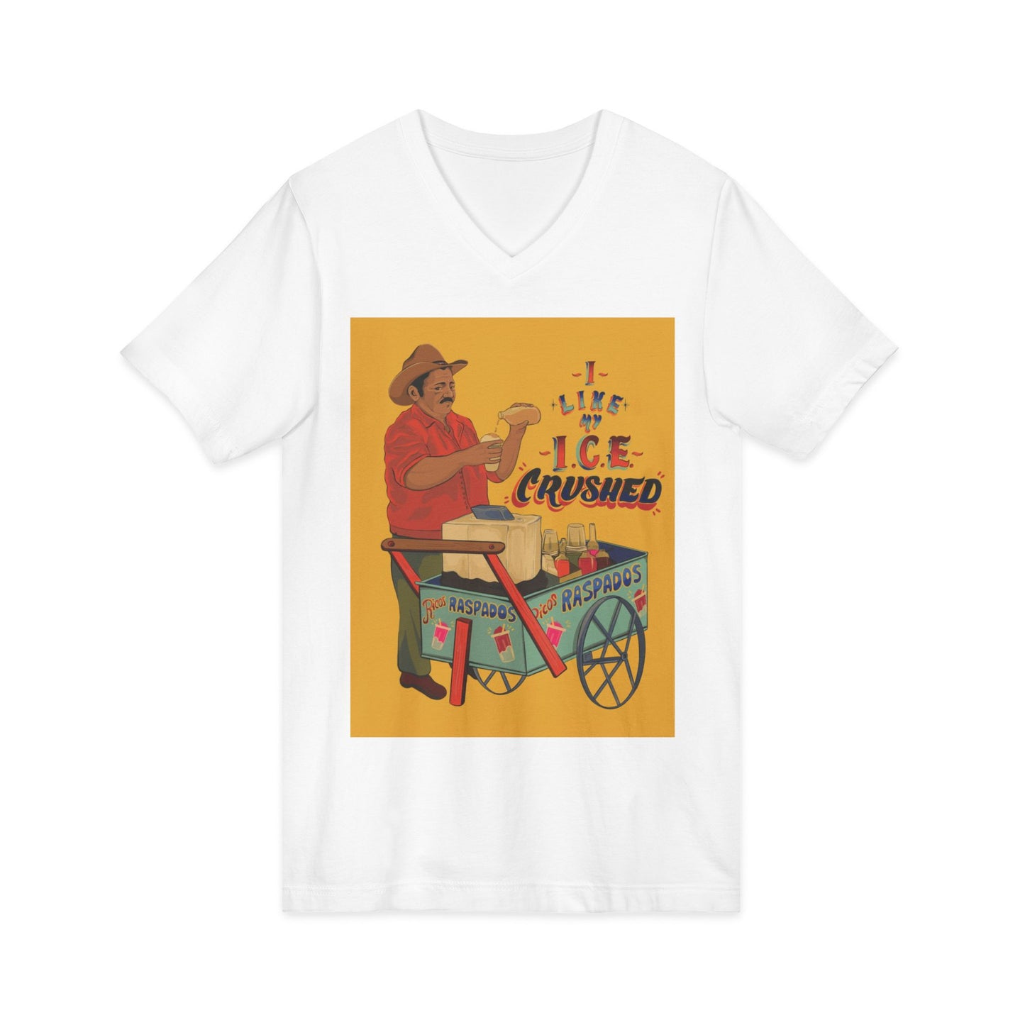 A We like our ice crushed V-Neck Tee, Soft Casual T-Shirt