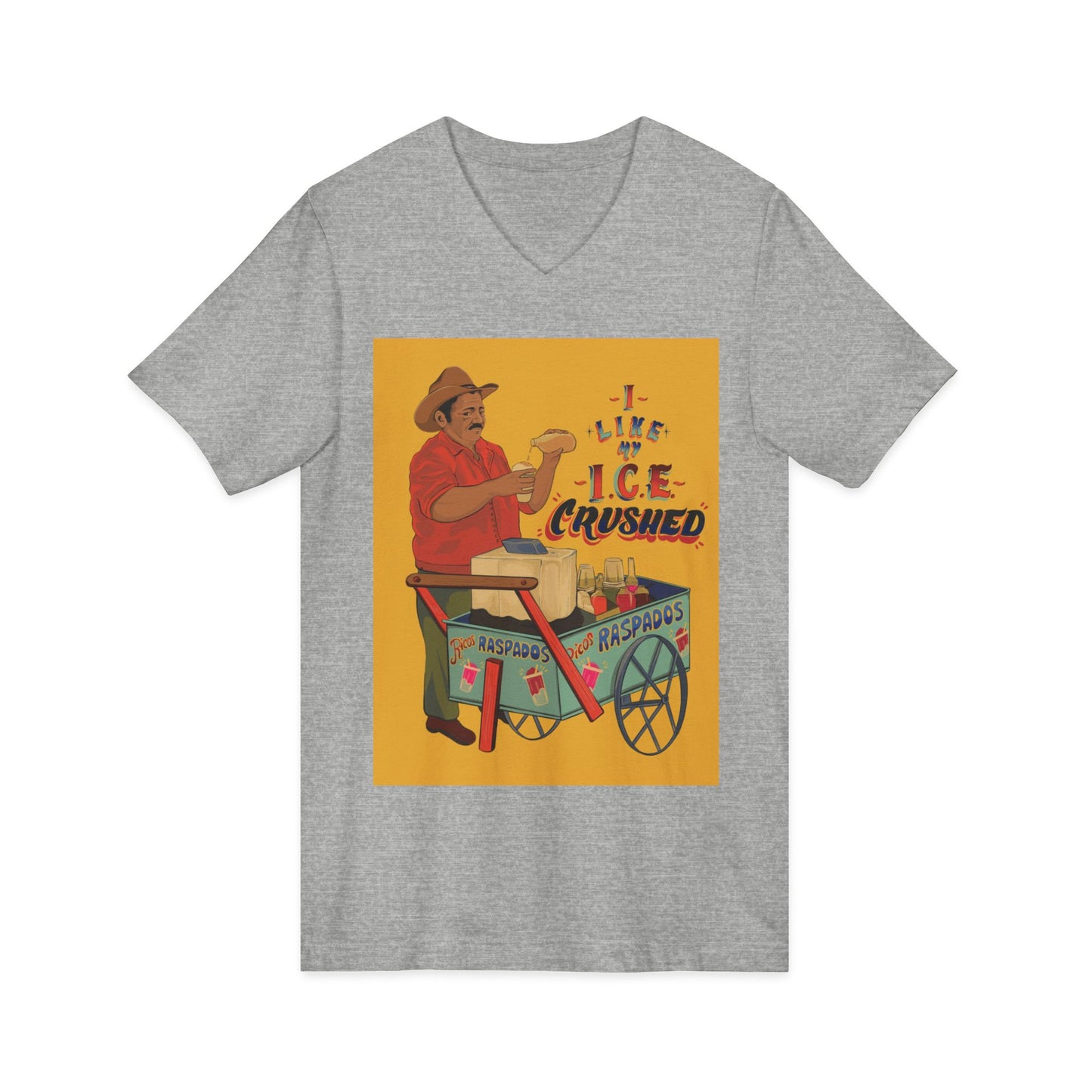 A We like our ice crushed V-Neck Tee, Soft Casual T-Shirt