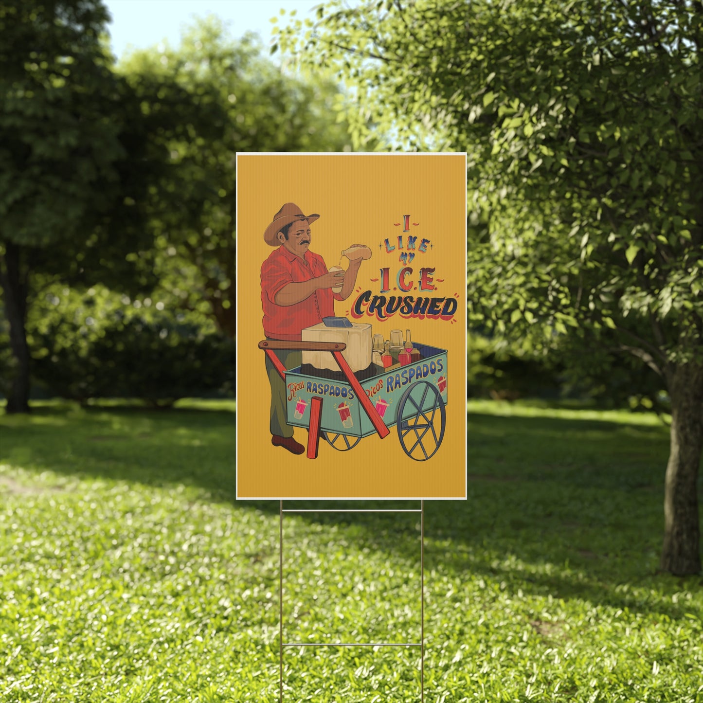 A We like our ice crushed Plastic Yard Sign