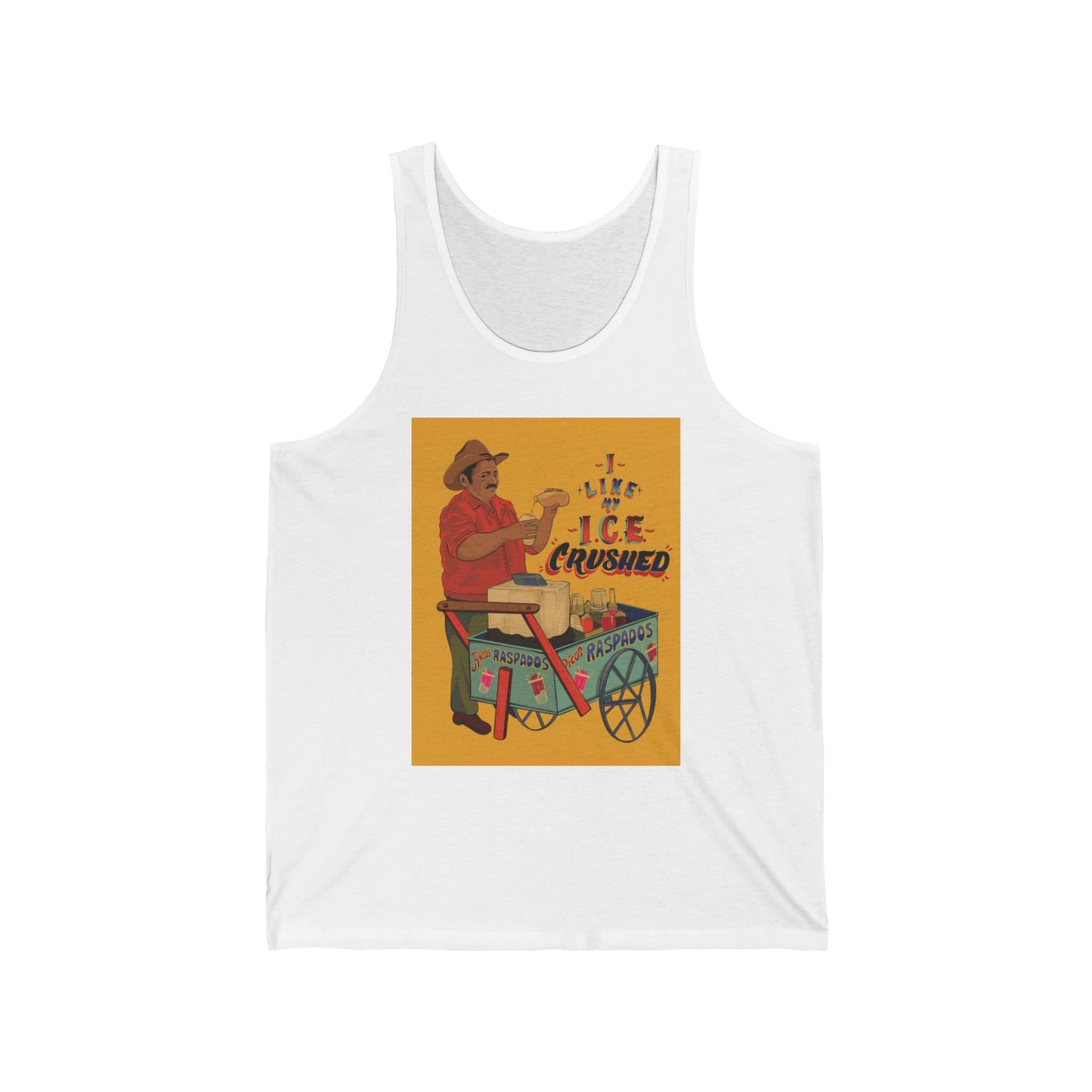 A We like our ice crushed Unisex Jersey Tank Top