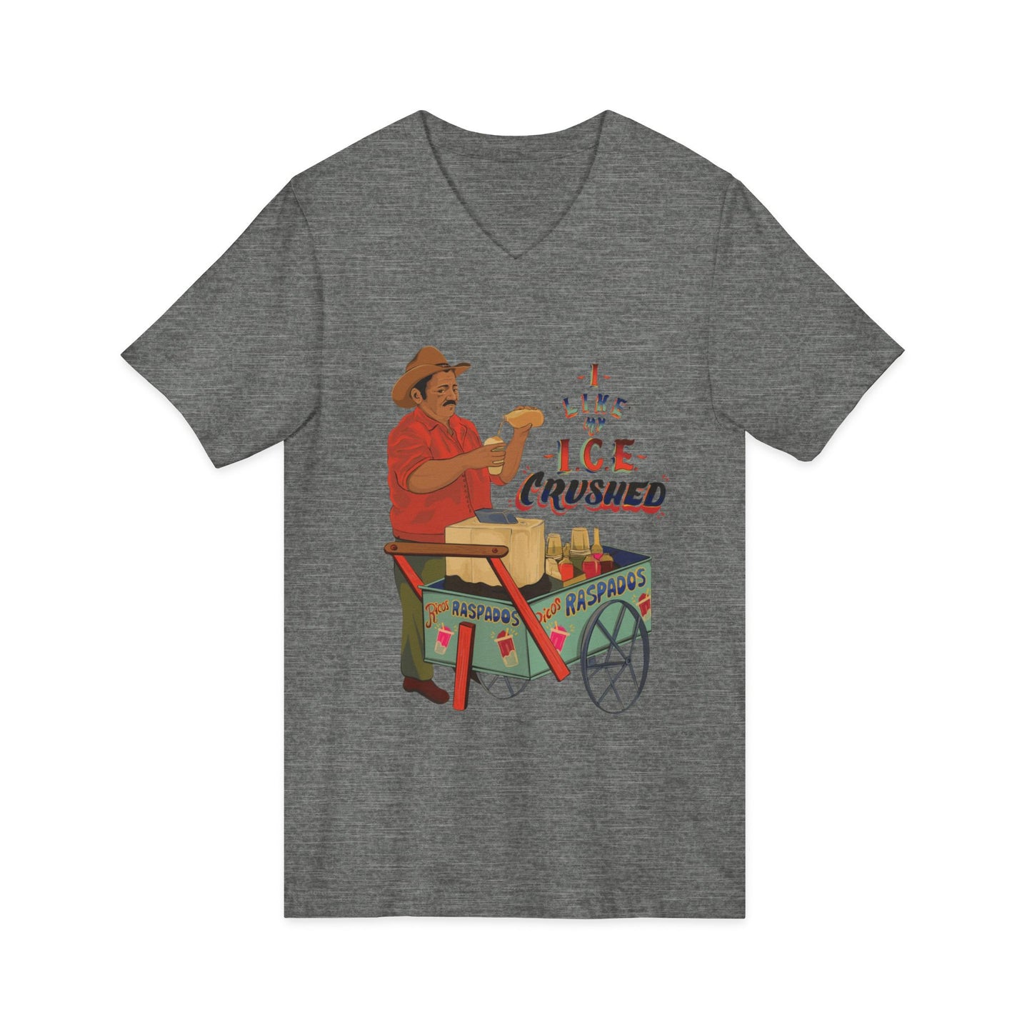 A We like our ice crushed V-Neck Tee