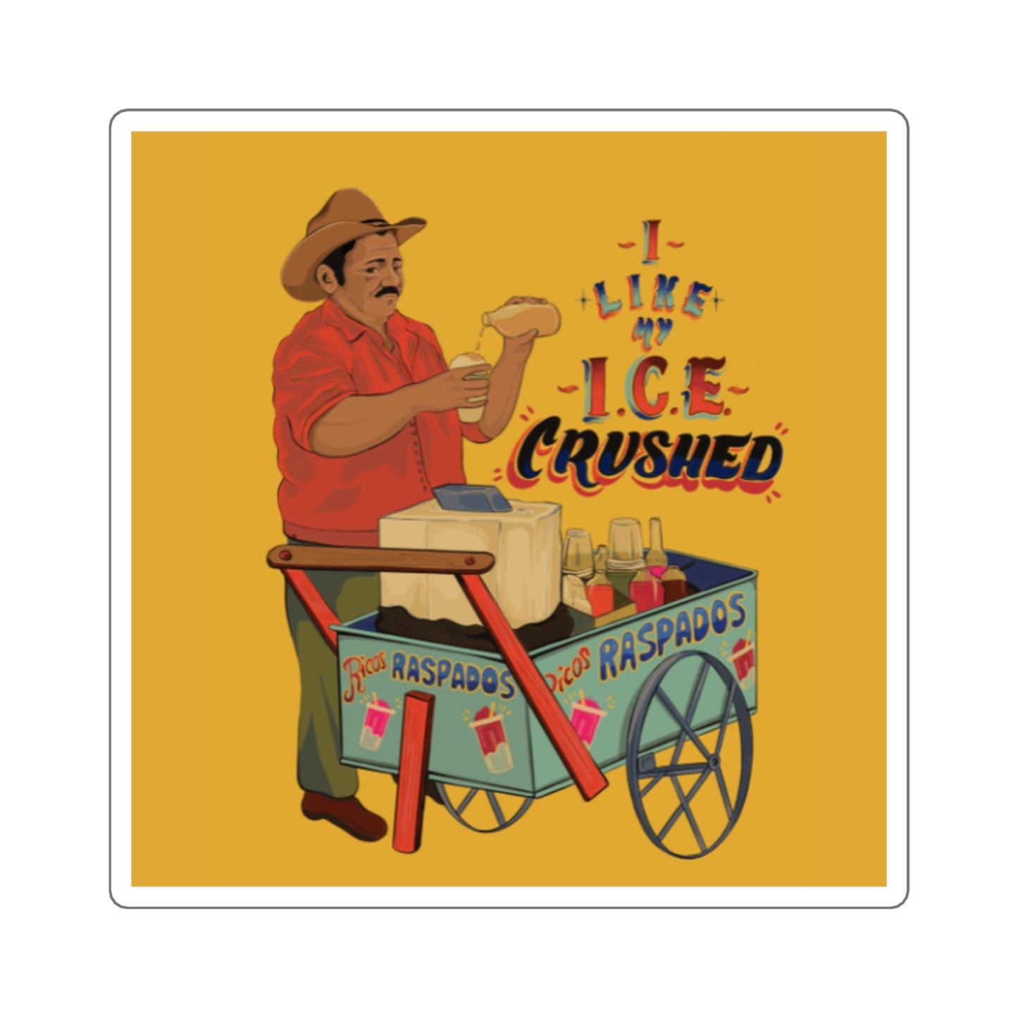 A We love our ice crushed Stickers