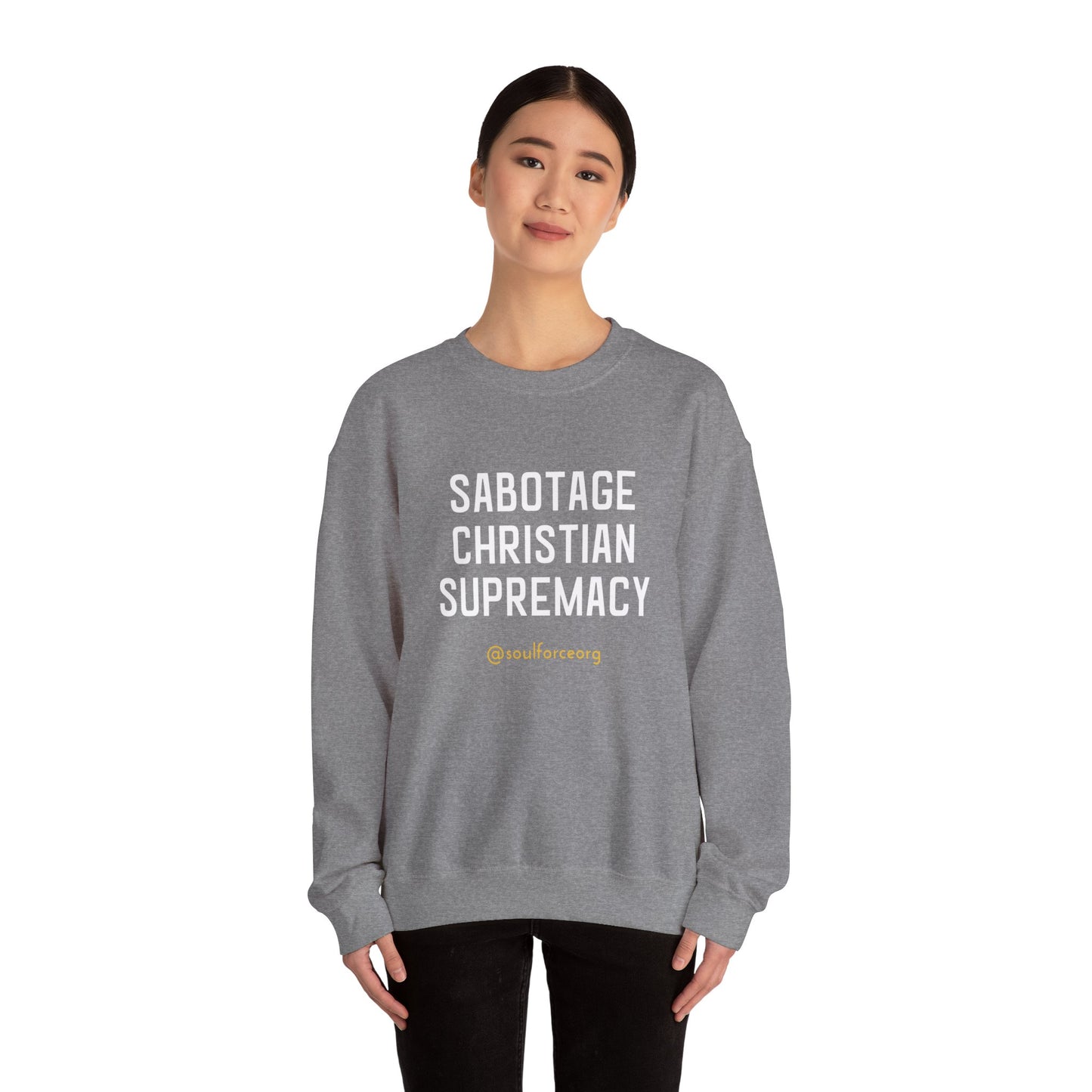 Sabotage Christian Supremacy Unisex Heavy Blend™ Crewneck Sweatshirt