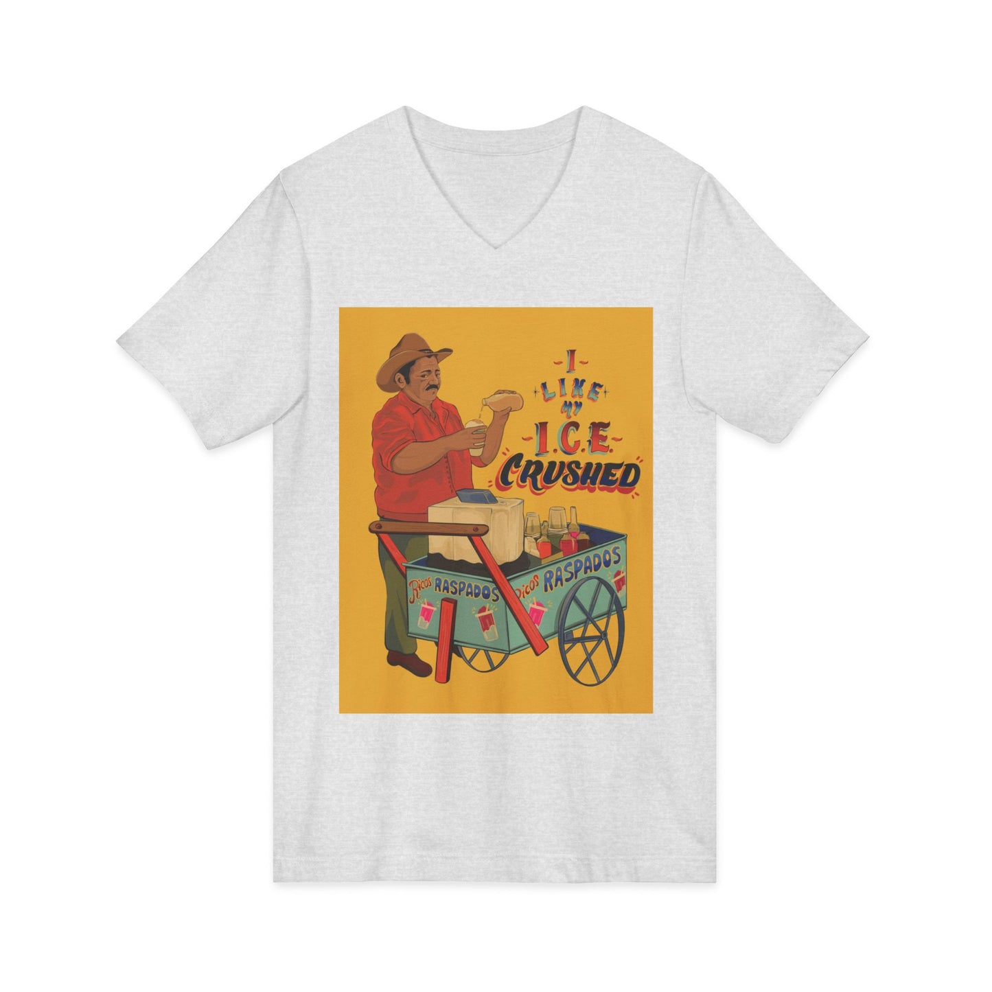 A We like our ice crushed V-Neck Tee, Soft Casual T-Shirt