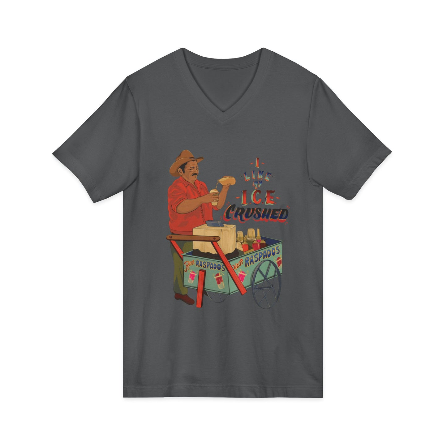 A We like our ice crushed V-Neck Tee